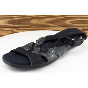 Grasshopper‎ Size 8.5 M Black Slingback Fabric Women Sandal Shoes Dazzle